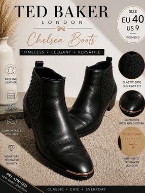 Ted Baker Chelsea Boots Black Leather  | Trendy